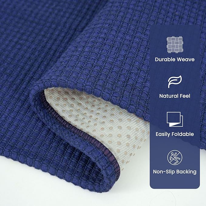 Braided Runner Rug 2x5 Ft Washable Runners for Hallways Kitchen Runner Rug Rubber Backed Cotton Entryway Runner Indoor, Woven Floor Carpet for Hall Kitchen Bedroom, Royal Blue/Navy