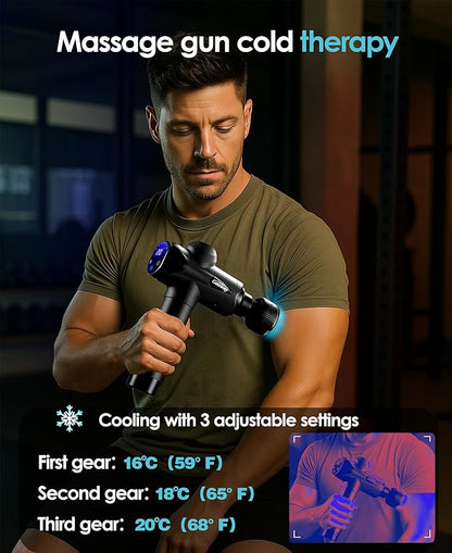 Massage Gun with Heat and Cold Therapy, Deep Tissue Massage Gun,Heated Professional Massage Gun for Back & Neck, FSA Eligible HSA Portable,7 Massage Heads,Gift