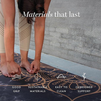 Pro Hemp Mat - Artist Designed, Premium Printed Eco-Friendly Non-Slip mat, Great for Regular & Hot Yoga, Pilates, Workouts 72 inch x 24 inch x 3mm Thick