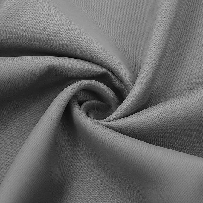 DWCN Grey Blackout Curtains for Living Room, Thermal Curtain W52 x L54 Inch Length, Room Darkening Bedroom Drapes, 2 Panels