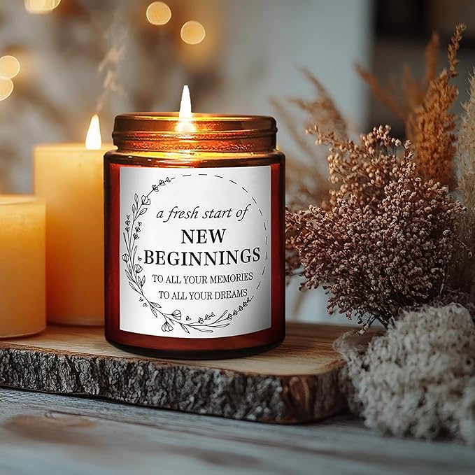 Gifts for New Beginnings - Housewarming New Home Gifts for Friends - House Warming Party Decor - Gift for Retirement, New Job, Coworker Leaving - Relaxing Candles for Women Stress Relief