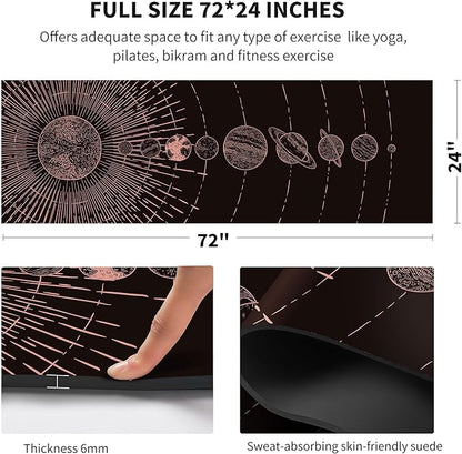 nuveti Yoga Mat Print Extra Thick TPE Non Slip Fitness Exercise Mat with Carrying Bag,72"x24" Extra Thick 6MM Exercise & Workout Mat for Yoga, Pilates Fitness and Floor Exercises