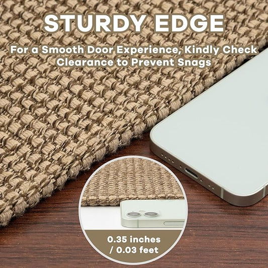 EARTHALL Area Rug Runner Sets 2x6 and 3x5 Ft Washable Kitchen Mats for Floor Non Slip Rubber Backed Entryway Rugs Braided Indoor Floor Carpet for Entryway, Hallway, Kitchen, Bedroom, Orange/Tan/Brown