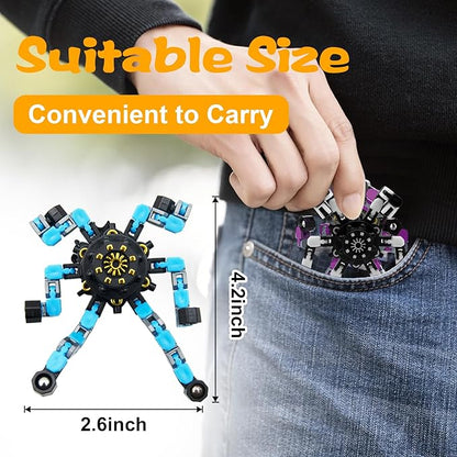 36PC Transformable Fidget Spinner for Kids,Deformable Chain DIY Robot Spinner Sensory Toy, Stress Relief Fingertip Gyros Fidget Toys Birthday Party Favors for Kids Gifts