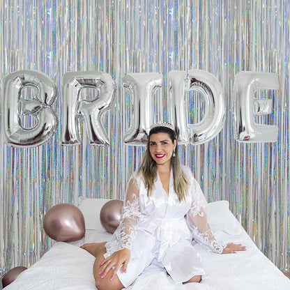 Foil Fringe Curtains Christmas Decorations - Melsan 3 Pack 3.2 x 8.2 ft Silver Tinsel Curtain Photo Backdrop for Birthday Party or Disco Party Decorations