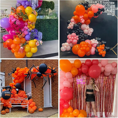 Orange Balloons 12 Inch Large Orange Party Latex Balloon 50pcs Matte Burnt Orange Round Helium Balloons for Halloween Fall Anniversary Autumn Thanksgiving Birthday Wedding Party Decorations