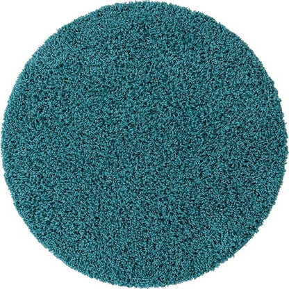 Unique Loom Solid Shag Collection Area Rug (3' 3" Round, Deep Aqua Blue)