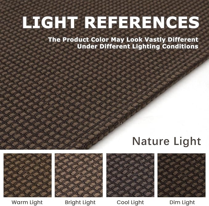KOZYFLY Runners for Hallways 2x5 ft Washable Kitchen Runner Non Slip Rubber Backed Hall Runners Cotton Entryway Runner Rugs Floor Carpet for Indoor Backdoor Bedroom Kitchen, Reddish Brown/Coffee