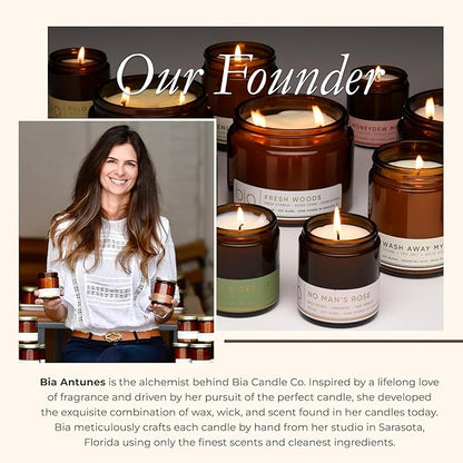 Bia Candle Co Soy Blend Candle, Sweet Orange Peel, Pineapple & Pomegranate Over Vanilla Cedar – Clean Soy Wax, Made in USA – Enlighten Me Scent,7 oz