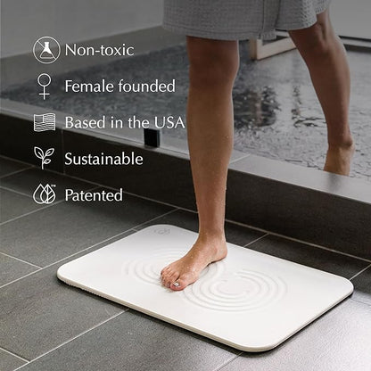 Dorai Home Bath Stone Mat 23.6"x15.4"| Luxury Diatomite Stone Bath Mat |Quickly Removes Water | Non-Slip, Quick-Dry Bath Mat for Bathroom | Zen Sandstone - 2 Pack