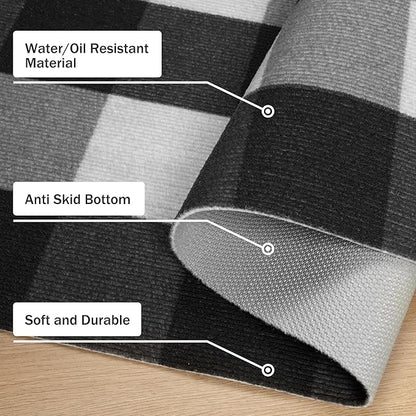 GENIMO Checkered Rug 4x6 Ft Black and White Outdoor Rug Buffalo Plaid Rugs Mat Fall Doormats Washable Rug for Front Porch Decor Indoor Entrance Patio Balcony Entryway