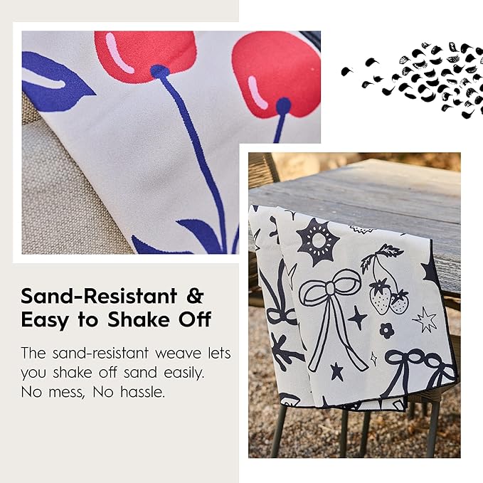 GEOMETRY Micro-Loop Beach Towel – Spring & Summer Collection – Quick-Dry, Sand-Resistant, Ultra-Absorbent Compact Towel for Beach & Travel (Earth and Sea)