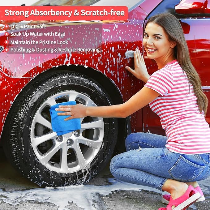 HOMERHYME Shop Towels, 150 Pack Cleaning Rags Microfiber Towels, Bulk All-Purpose Microfiber Cleaning Cloth Lint-Free Wipe Washcloth for Commercial Garage Automotive & Housekeeping 11.5"*11.5"