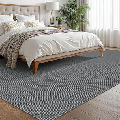 EARTHALL Woven Area Rugs 6x9 Ft Washable Living Room Rugs Non Slip Rubber Backed Dining Room Rug Braided Bedroom Rugs Indoor Floor Carpet for Living Room, Bedroom, Dining Room, Dark Gray