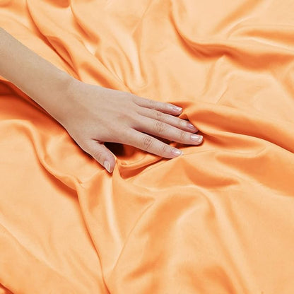 Nestl Full Sheet Set - Luxury 1800 Ultra-Soft Microfiber Full Bed Sheets - Double Brushed - Deep Pockets - Easy Fit - 4 Piece Set - Bedding Sheets & Pillowcases (Full, Light Orange)