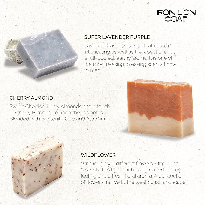 ILS Soap co. Original 6 Formulas - All Natural Bar Soap for men and women - Plant Based, Cold Process and Handmade in the USA for All Skin Types and conditions for face and body (6 Pack)