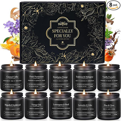 10 Pack Scented Candles Set Gifts for Men, Aromatherapy Candle Set Gift for Dad, Boyfriend, Birthday, Anniversary, Father's Day