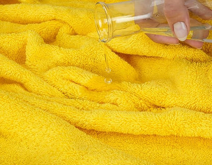 American Soft Linen Luxury Washcloths for Bathroom, 600 GSM 100% Cotton 4 Piece Turkish Wash Cloth Set, 13x13 in Soft Rags for Body and Face, Yellow Washcloths