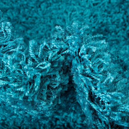 Unique Loom Solid Shag Collection Area Rug (7' 1" Round, Turquoise)