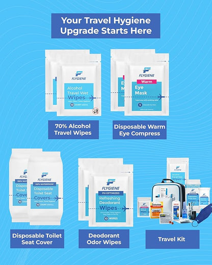 40 Count Sanitizing Wipes, 70% Alcohol, Individually Wrapped, Wet Wipes, Travel Size, Airplane Essentials