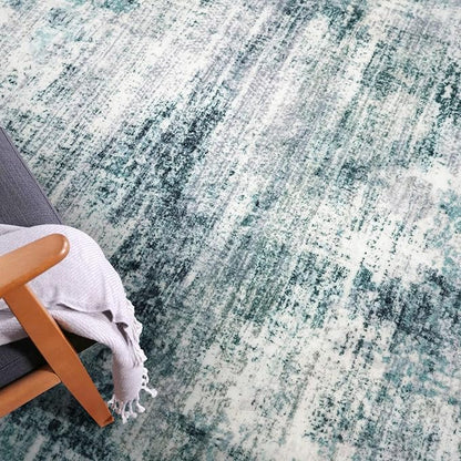 IOHOUZE Abstract Runner Rug 2x6 Ft Washable Runners for Hallways, Non Slip Kitchen Runner Printed Faux Wool Entryway Runner Indoor, Modern Abstract Floor Carpet for Hall Kitchen Bedroom, Sage Grey