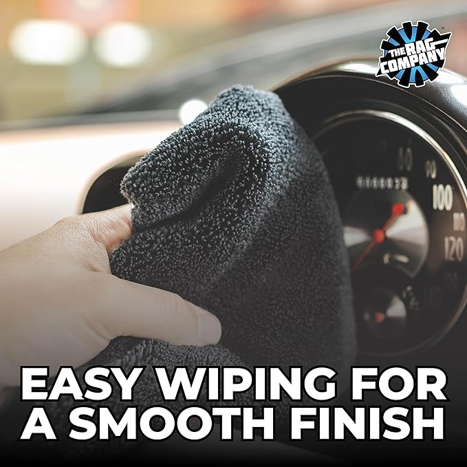 The Rag Company - Creature Edgeless Auto Detailing Towels (10-Pack) Professional 70/30 Blend, Dual-Pile Plush Microfiber, Buffing & Polishing, 420gsm, 16in x 16in, Black