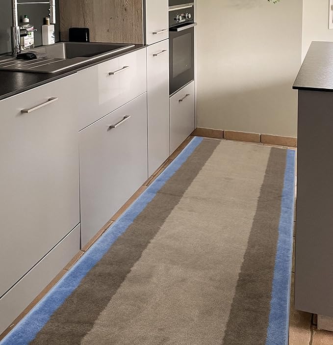 Washable Custom Size Runner Rug Brick Geometric Design Extra Long Runner Rugs for Hallways 26 Inch Wide x Pick Your Size by Feet Slip Skid Resistant Rubber Back (Brick Grey, 40 ft x 26 in)