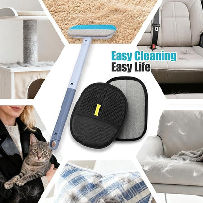 Pet Hair Removal Glove for Dogs & Cats, Newly Upgraded Reusable Electrostatic Pet Hair Remover, Gentle Effective Portable Magic Brush Pet Hair Tool for Clothes, Furniture, Carpet, Car Seats
