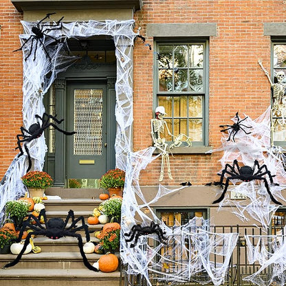 ZMCINER Halloween Large Outdoor Realistic Scary Hairy Spiders Decor (6 Pack Different Size)