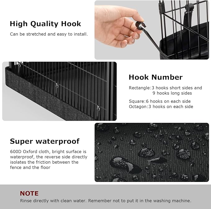 PJYuCien Bottom Pad - Fits 8 Panels 24 Inch Width Plastic/Metal Pet Pen Octagonal Dog Playpen(Note: Only Pen Bottom Pad, No Playpen!!!)