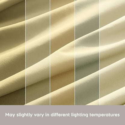 Nestl Full XL Sheet Set - Luxury 1800 Ultra-Soft Microfiber Full Extra Long Bed Sheets - Double Brushed - Deep Pockets - Easy Fit - 4 Piece Set - Bedding Sheets & Pillowcases (Full XL, Vanilla Yellow)