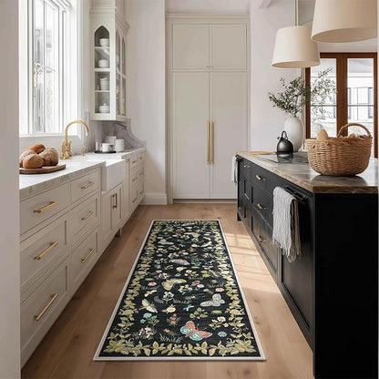 Washable Runners for Hallways Kitchen Rugs: 2'x6' Runner Rug Stain Resistant Non Slip Low Pile Soft Carpet Runners for Hallways Indoor Entryway Kitchen Laundry Room Bedroom Bedside Farmhouse