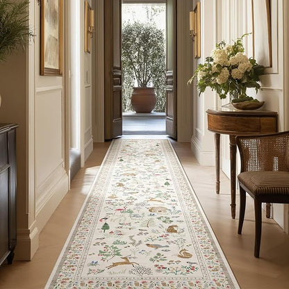 Machine Washable Kitchen Runner Rugs: 2'x10' Hallway Runner Non Slip Low Pile Stain Resistant Soft Indoor Carpet Runners for Hallways Entryway Kitchen Laundry Room Beside Farmhouse