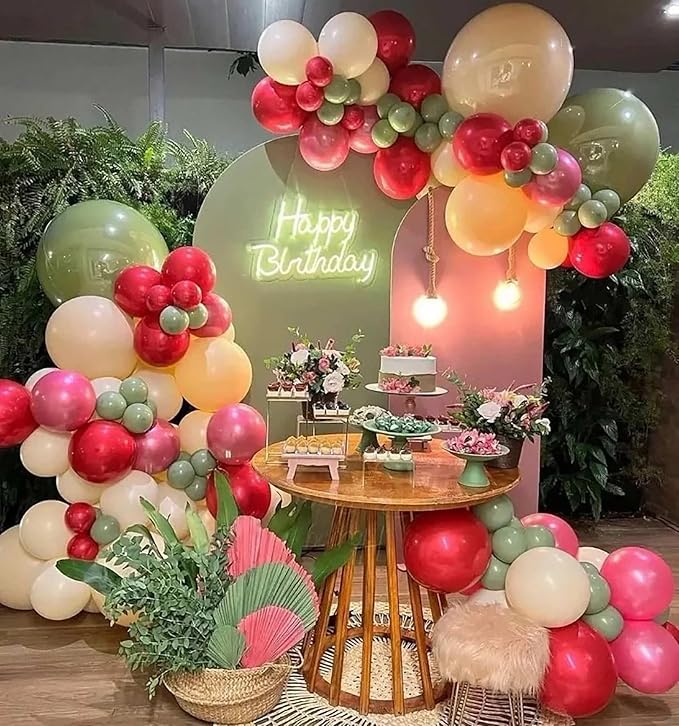 KALOR 12 Inch Avocado Green Balloons, 50 Pcs Latex Helium Balloons for Kid's Birthday Party, Baby Shower, Wedding, Graduate Party Decorations
