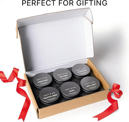 Craft & Kin Scented Votive Candle Gift Set of 6 | Small Luxury Scented Candles Holiday Gift Set for Home | Candle Box with Assorted Scents | 15–20 Hour Burn Each
