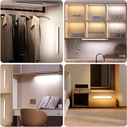 Under Cabinet Lighting,54 LED 1800mAh Rechargeable,Motion Sensor Light,3 Colors Dimmable,Magnetic Closet Lights,Indoor Night Lights for Kitchen Bedroom Stairs 5 Pack