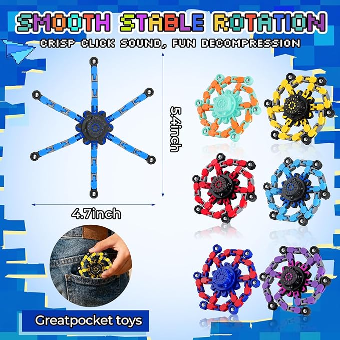 36PCS Transformable Fidget Spinners,Bulk Sensory Fidget Stress Relief Toys for Kids Boys Girls,Valentine School Classroom Exchange Party Favors, Valentine's Party Favor for ADHD Focus