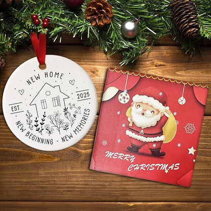 New Home Ornament 2025 - House Warming Gifts - New House Gift Ideas - New Home Christmas Ornament - Gift for New Homeowner, Couple, Women, Men - Ceramic Ornaments