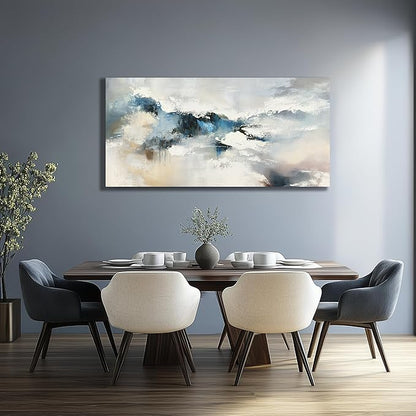 Yuaxker Abstract Canvas Wall Art Blue Wall Decor Wall Prints Aesthetic Unique Artwork for Living Room Bedroom Dining Room Office Home Decor 20x40 Inch