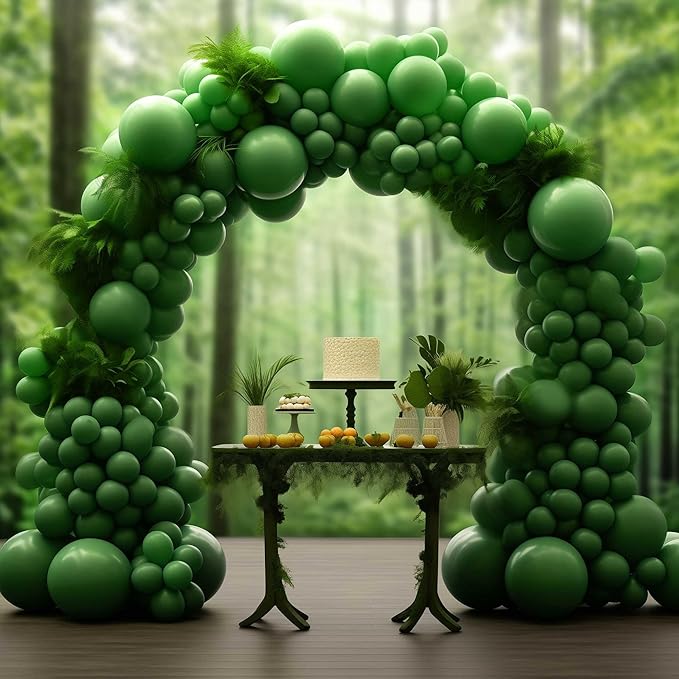 130PCS Dark Green Balloons, Latex Balloon Different Sizes 18/12/10/5 Inch, Helium Balloons with Ribbon, Party Balloon Set for Birthday Wedding Graduation Anniversary Baby Shower Decoration