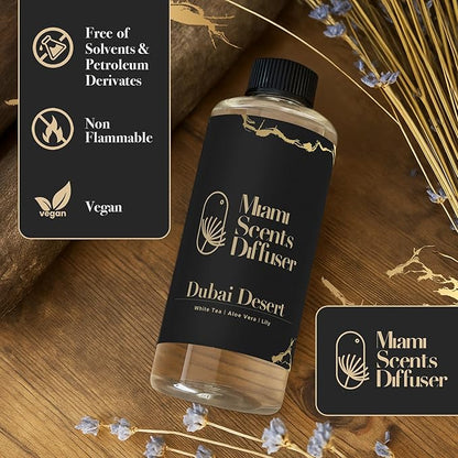 Dubai Desert - Dream On Inspired by Atlantis Dubai Hotel 17 FlOz - 500 ml Essential Oils Aroma for Home Office Diffuser Luxury Fragance Refill Aromatherapy Fresh Blend of White Tea, Lily and Aloe Vera