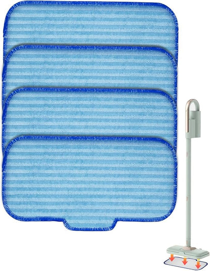 Steam Mop Pads Compatible with Newbealer NB603C NB602N Steam Cleaner for Home, 4 Packs Washable and Reusable Replacement Mop Pads for Hardwood, Laminate, Tile, and Ceramic Flooring