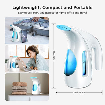 HiLIFE Steamer for Clothes, Portable Handheld Design, 240ml Big Capacity, 700W, Strong Penetrating Steam, Removes Wrinkle, for Home, Office(ONLY FOR 120V) (Blue)