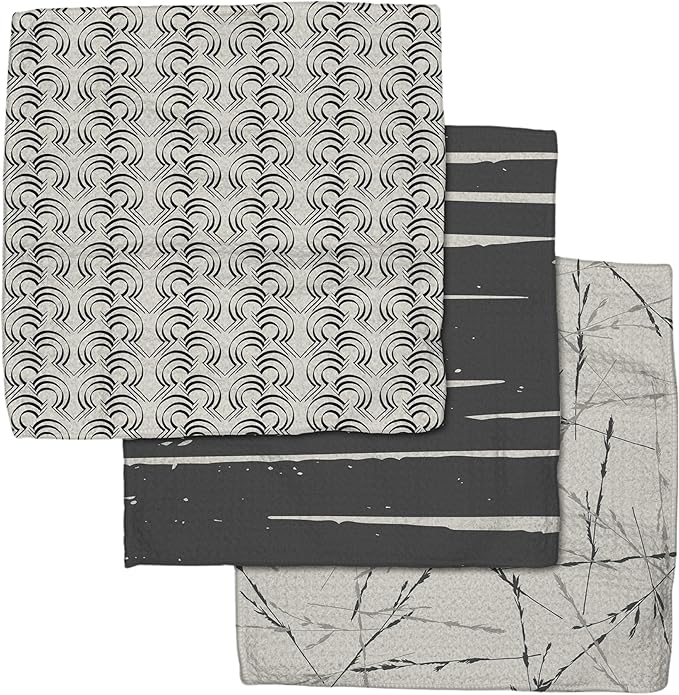 GEOMETRY Kitchen Dish Cloths - Quick Dry Dishcloths for Kitchen - Premium Dish Rags with Geoweave - 3-Pack Set Night Reeds