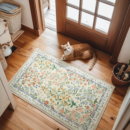 Machine Washable Area Rugs for Entryway: Door Mat Indoor Entrance 2x3 Small Throw Rug Non-Slip Low Pile Kitchen Rug for Front Door Indoor Entrance Entry Bedside Living Room