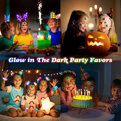 96PCS Glow in The Dark Bug Temporary Tattoos for Kids – Luminous Bug Stickers for Boys Girls Birthday Party Favors, Halloween Decorations, School Rewards, Bug-Themed Gifts (Luminous)