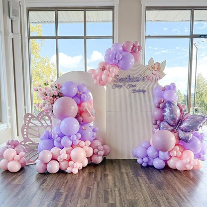 Pink and Purple Balloon, 60 Pcs 12 Inches Metallic Purple Pink Confetti Latex Balloons for Girls Birthday Baby Shower Wedding Party Decorations