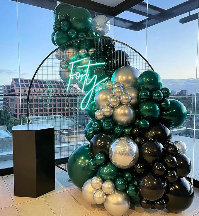 KALOR 12 Inch Dark Green Balloons, 50 Pcs Latex Helium Balloons for Kid's Birthday Party, Baby Shower, Wedding, Graduate Party Decorations