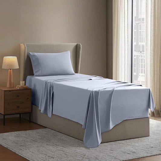 Nestl Twin Sheet Set - 1800 Ultra-Soft Microfiber Twin Bed Sheets - Double Brushed - Deep Pockets - Easy Fit - Extra Soft - 3 Piece Set - Bedding Sheets & Pillowcases (Twin, Ice Blue)