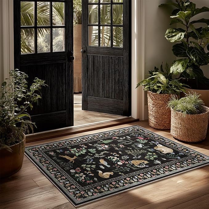 2x3 Washable Area Rugs for Entryway: Door Mat Indoor Entrance Small Throw Rug Non-Slip Low Pile Soft Kitchen Rug for Front Door Indoor Entrance Entry Bedside Kids Room